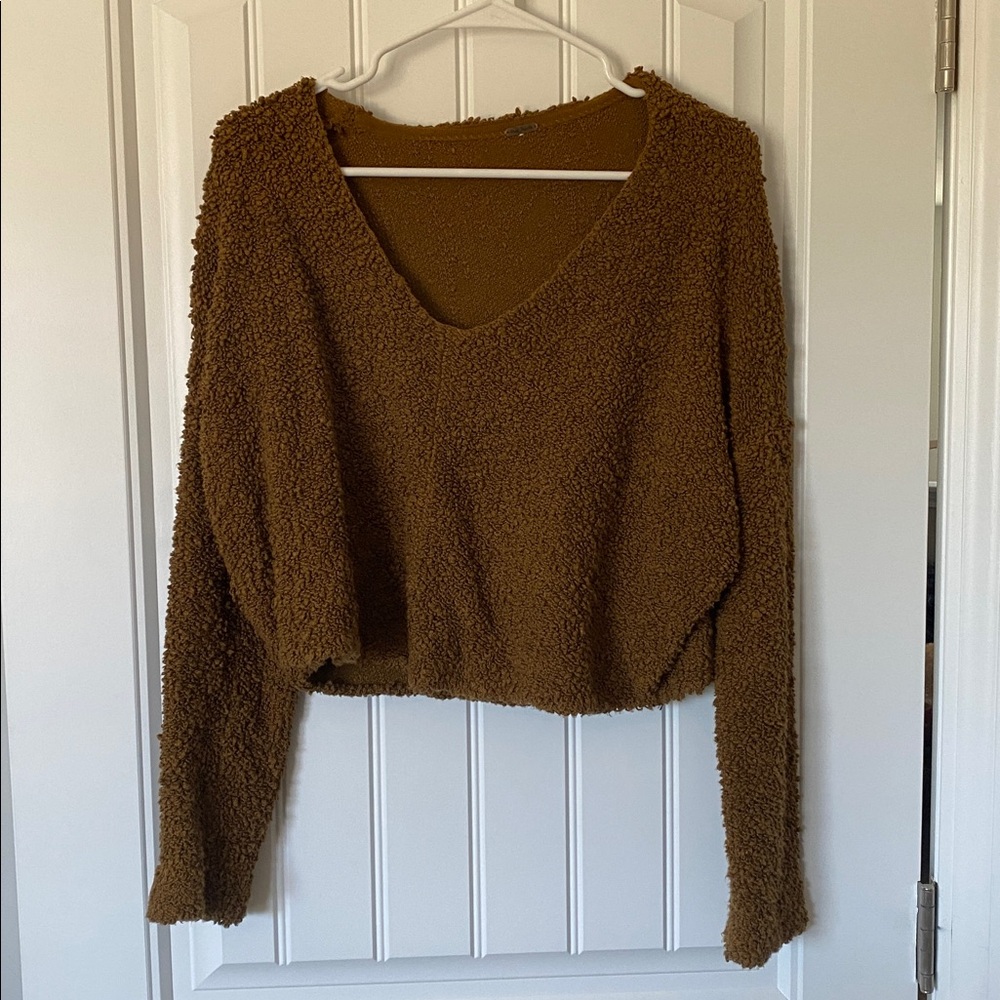 Free People Warm Brown Knit Sweater